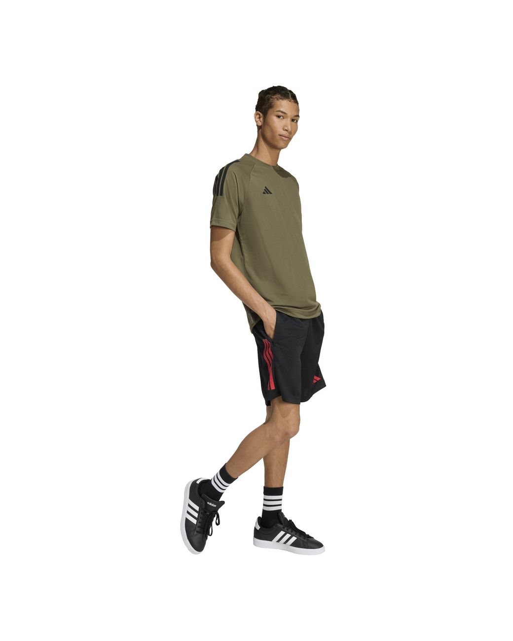 Adidas Green Classic 3 Stripe Sereno T-Shirt for men