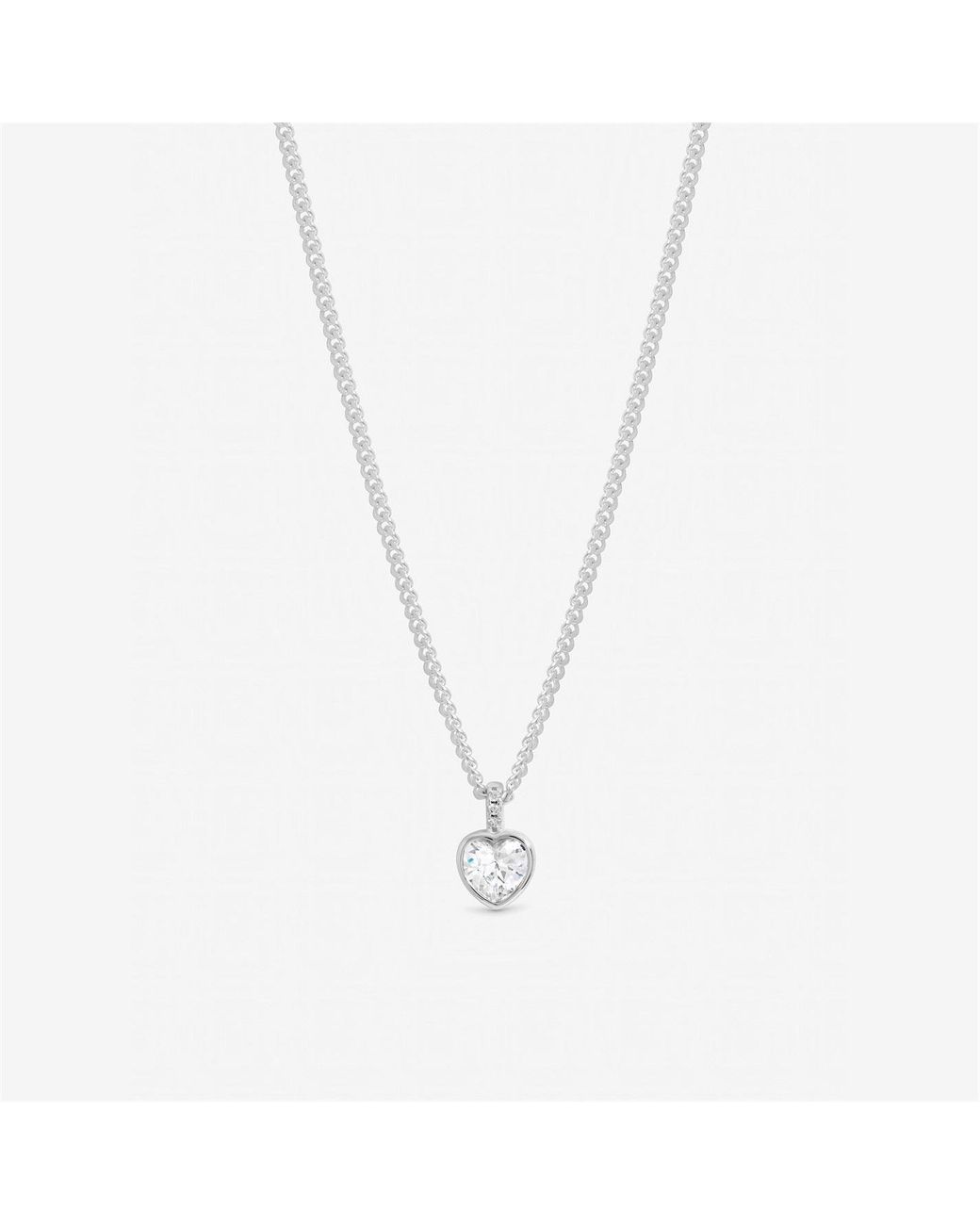 Inicio Metallic Sterling Plated Heart Necklace