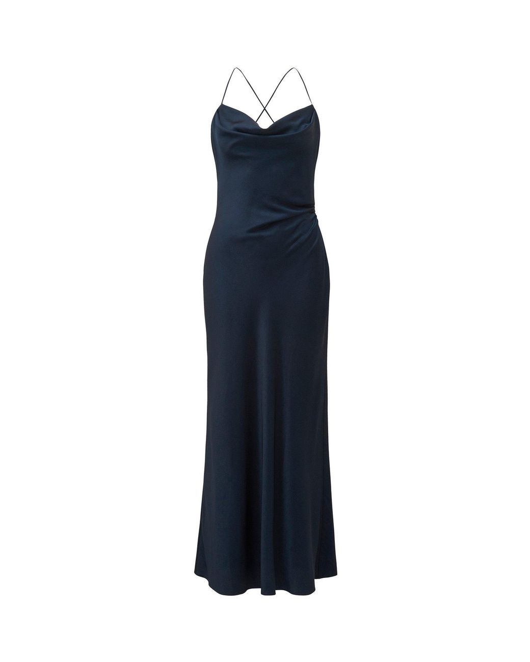 Forever New Blue Ruby Tie Back Satin Maxi Dress