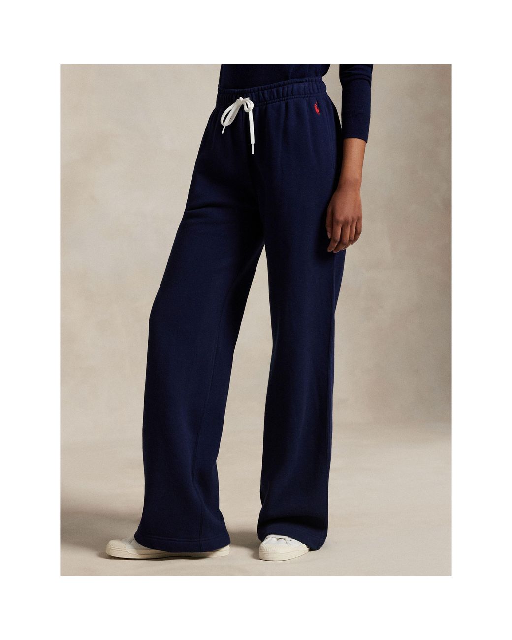 Polo Ralph Lauren Blue Wide Leg Open Hem Fleece Jogging Bottoms