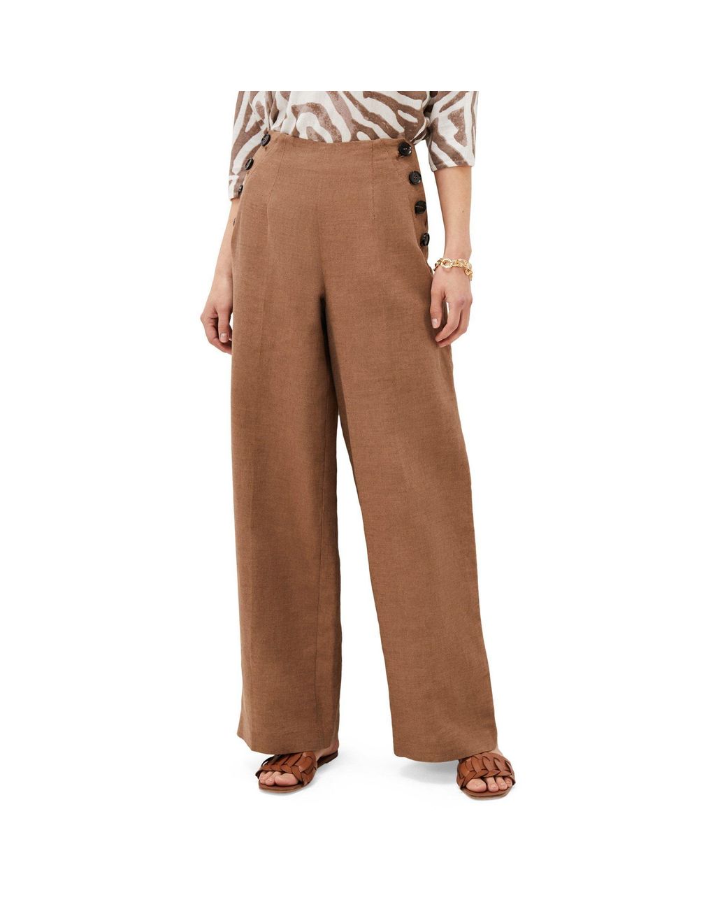 Phase Eight Brown Cassandra Linen Trouser