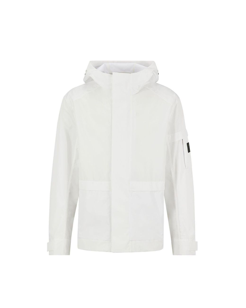 Boss White Despero Hooded Softshell Jacket for men