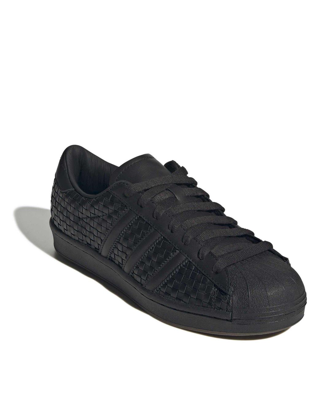 Adidas Originals Black Superstar Shell Toe Low-Top Trainers