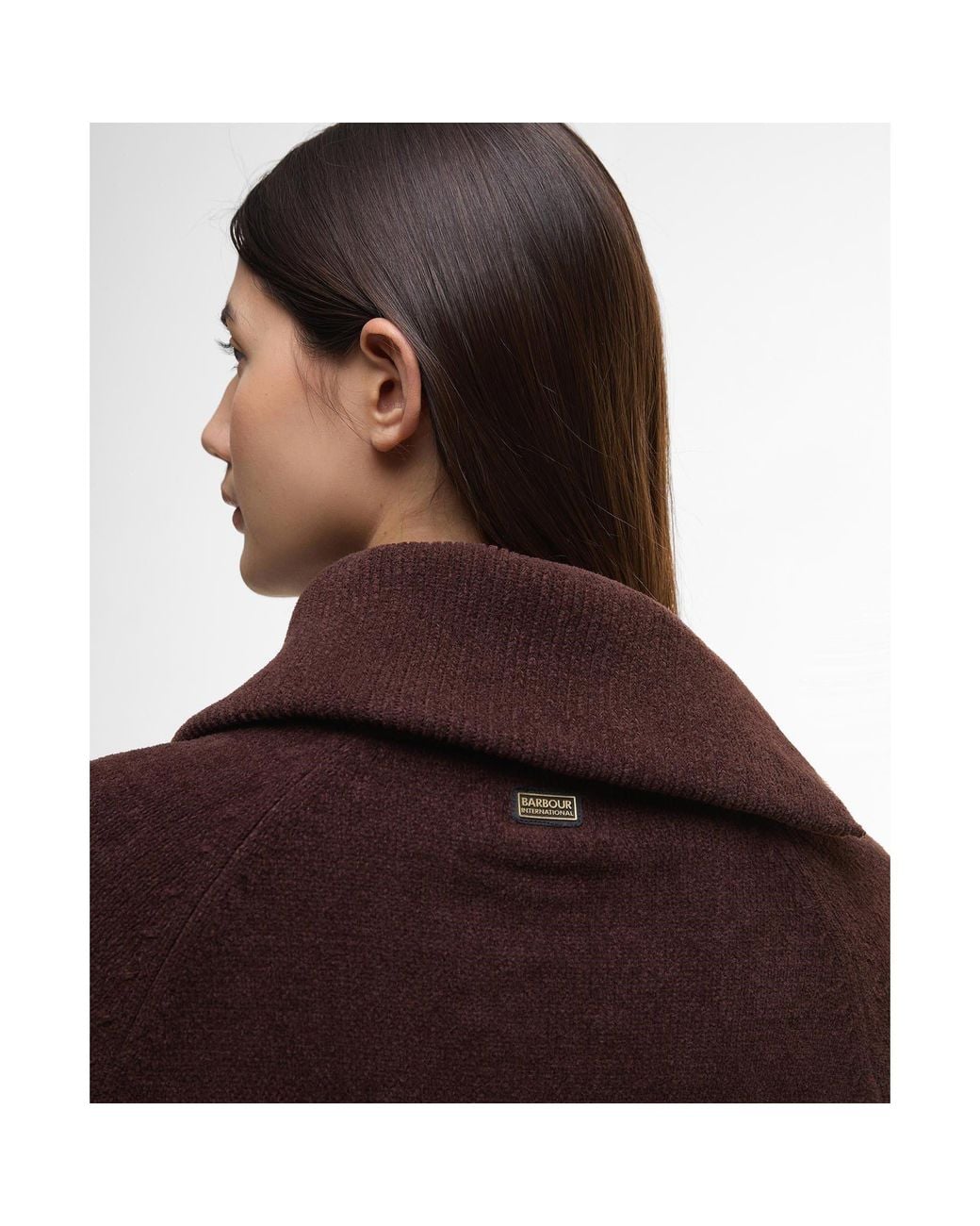 Barbour Brown Saskia Funnel-Neck Jumper