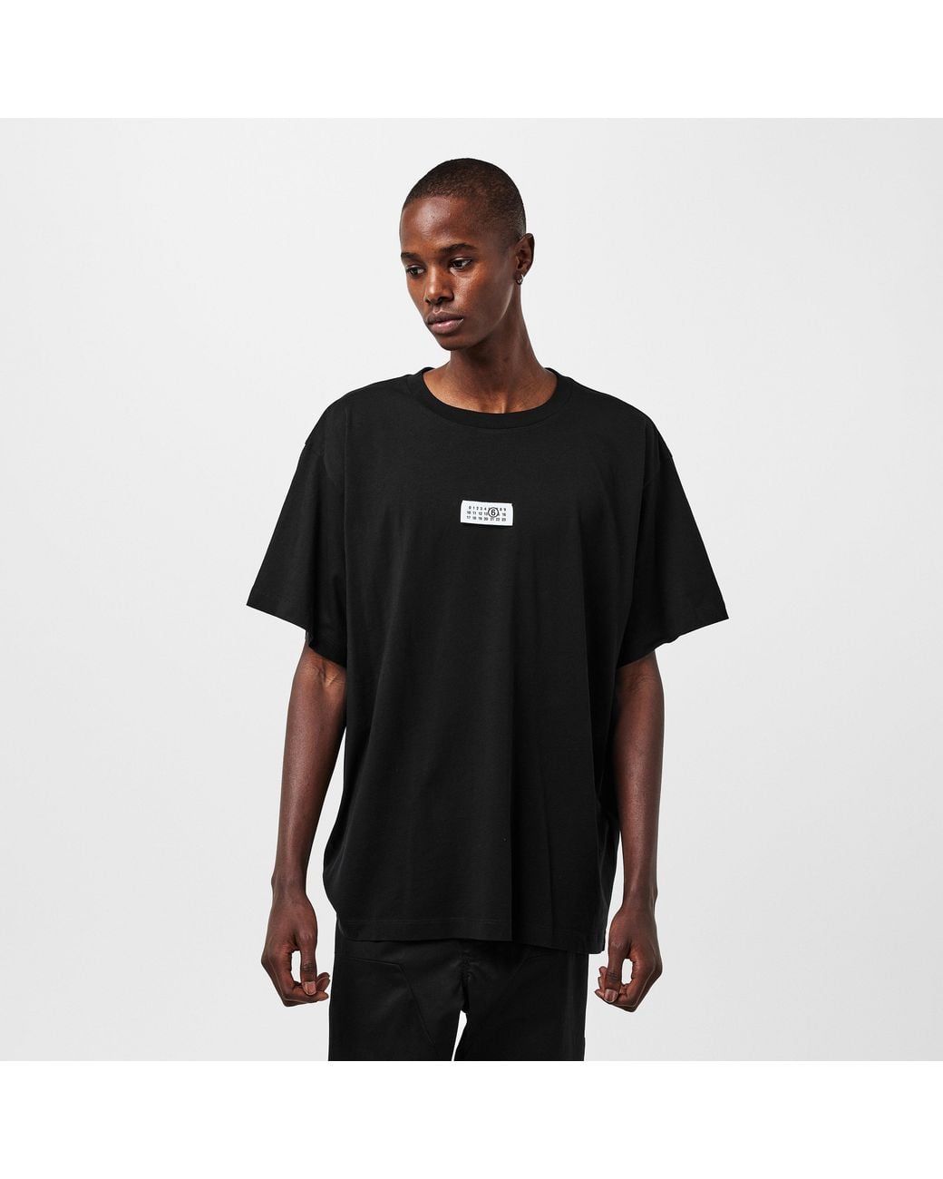 MM6 by Maison Margiela Black Logo T-Shirt for men