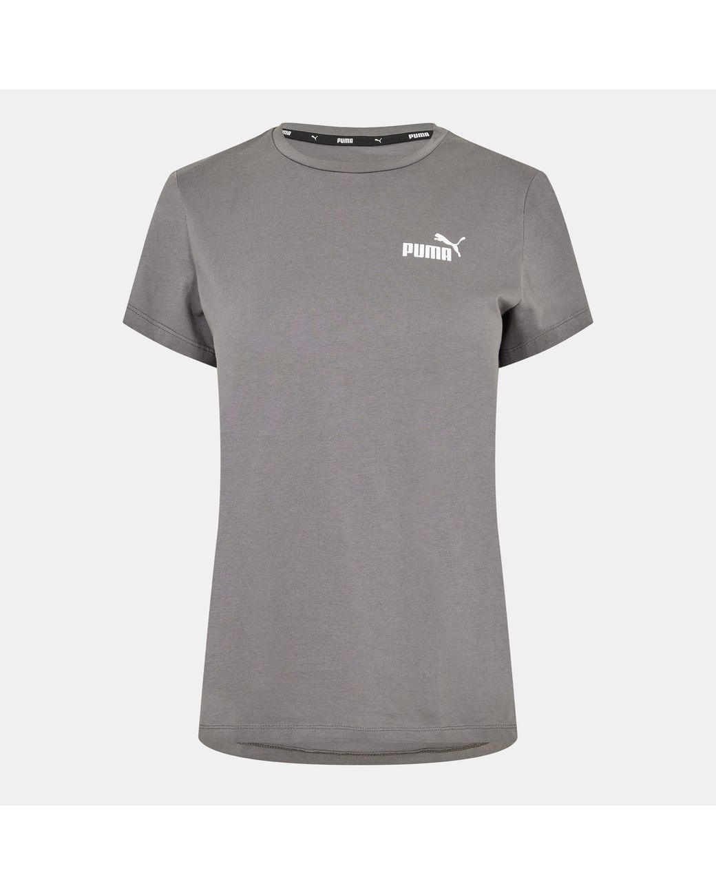PUMA Gray Ess Small Logo Regular Fit T-Shirt