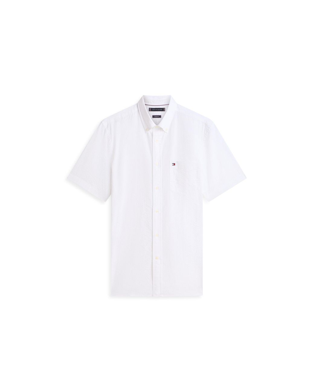 Tommy Hilfiger White Seersucker Solid Ss Rf Shirt for men