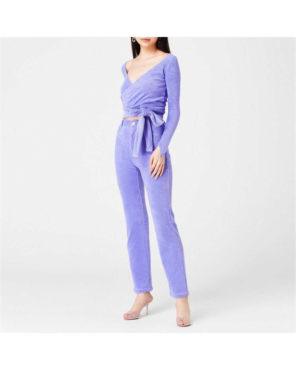 Maisie Wilen Blue Dramady Wrap Around Top