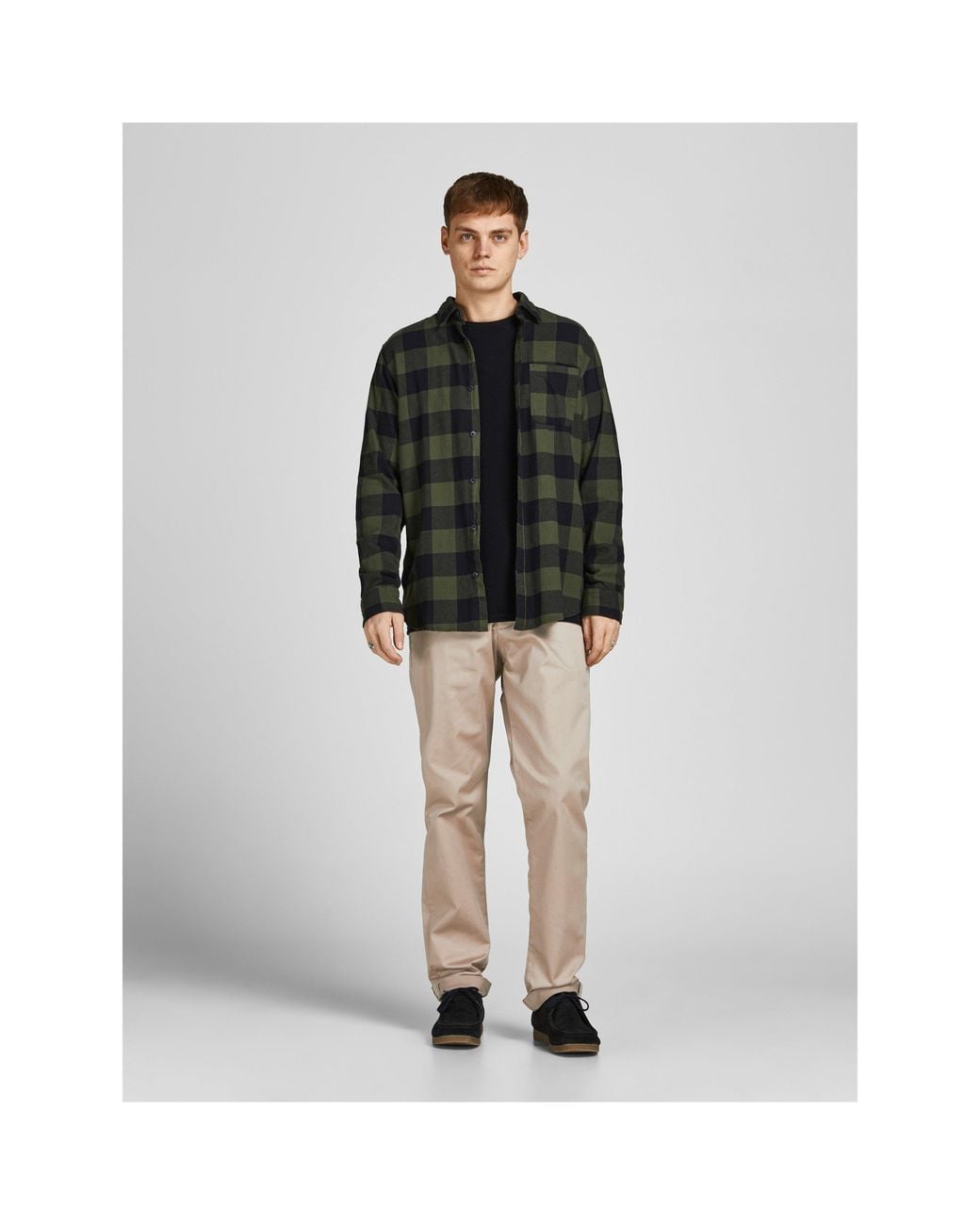 Jack & Jones Black Pablo Straight Fit Chino Trousers for men