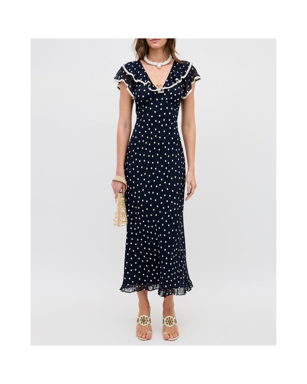 Rixo Blue Bethea Long Maxi Dress