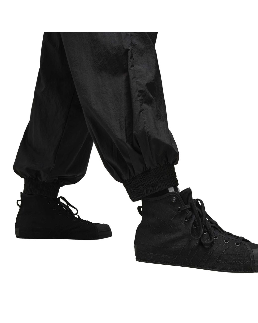 Y-3 Black 3-Stripes Shell Track Bottoms for men