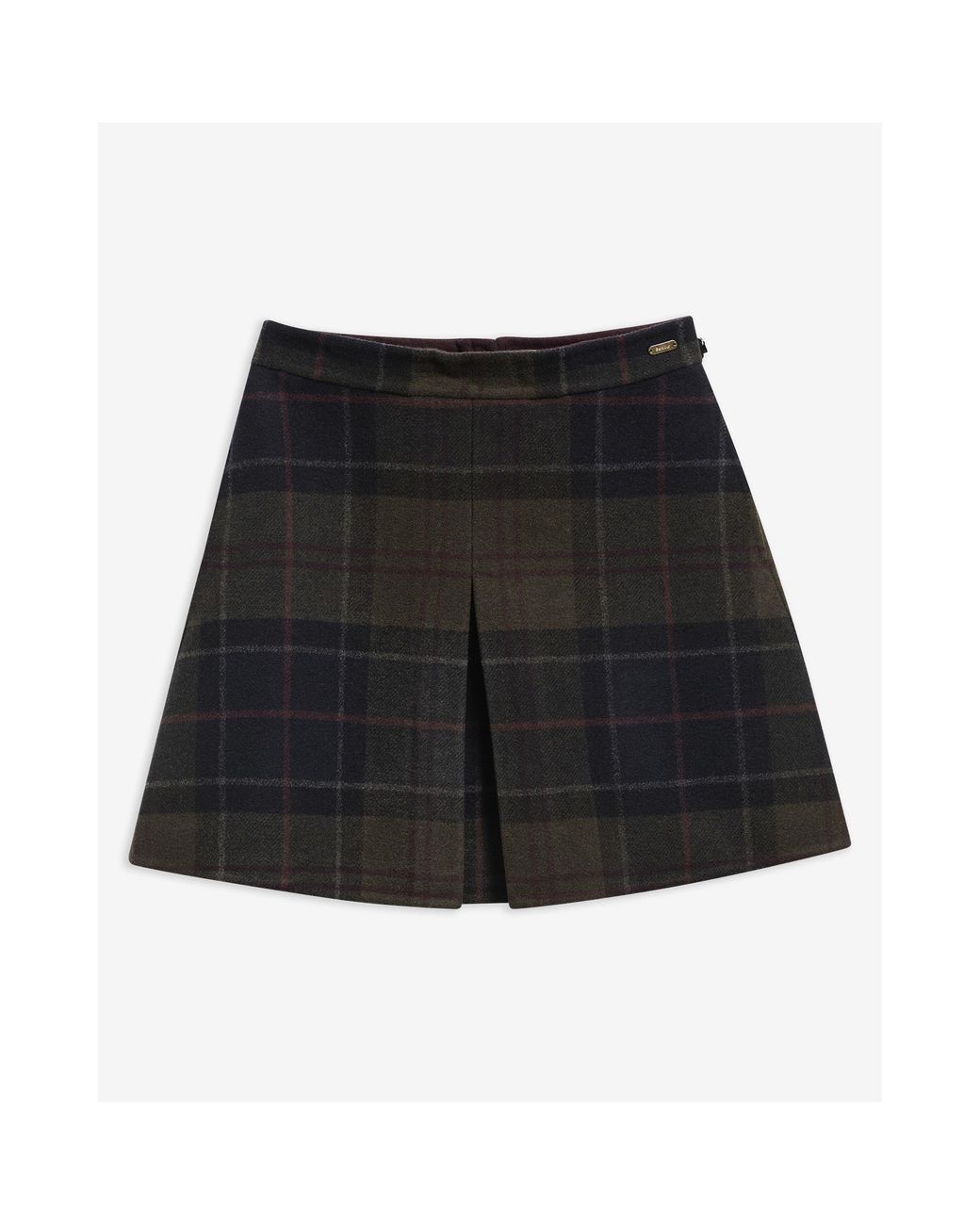 Barbour Black Tartan Pleatfront Mini Skirt