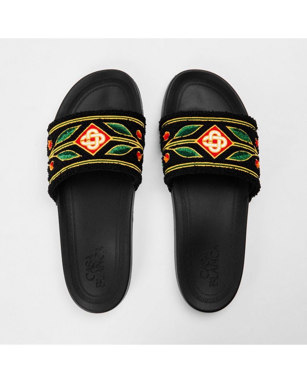 Casablanca Green Logo Pool Sliders for men