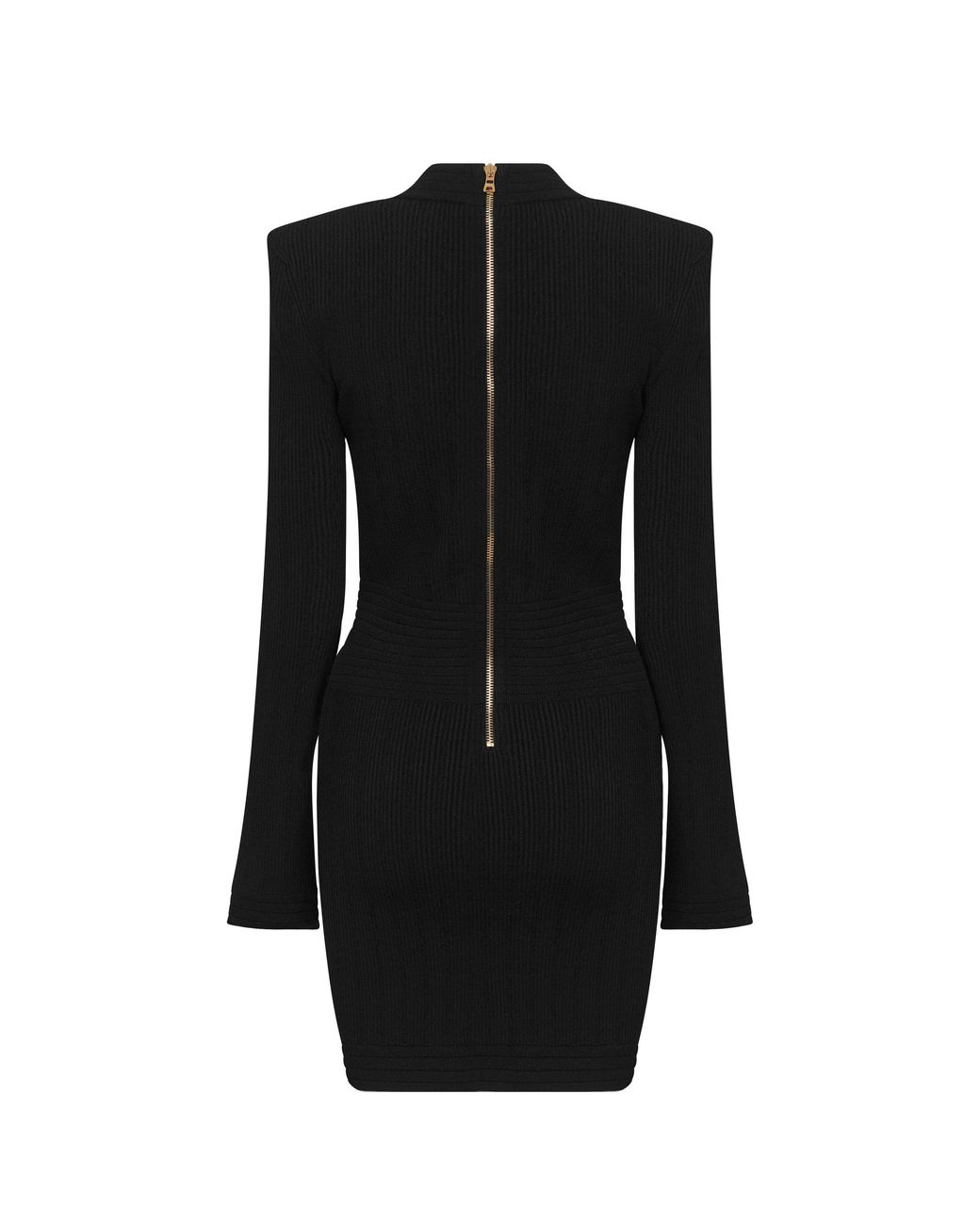 Balmain Black Knitted Button Dress
