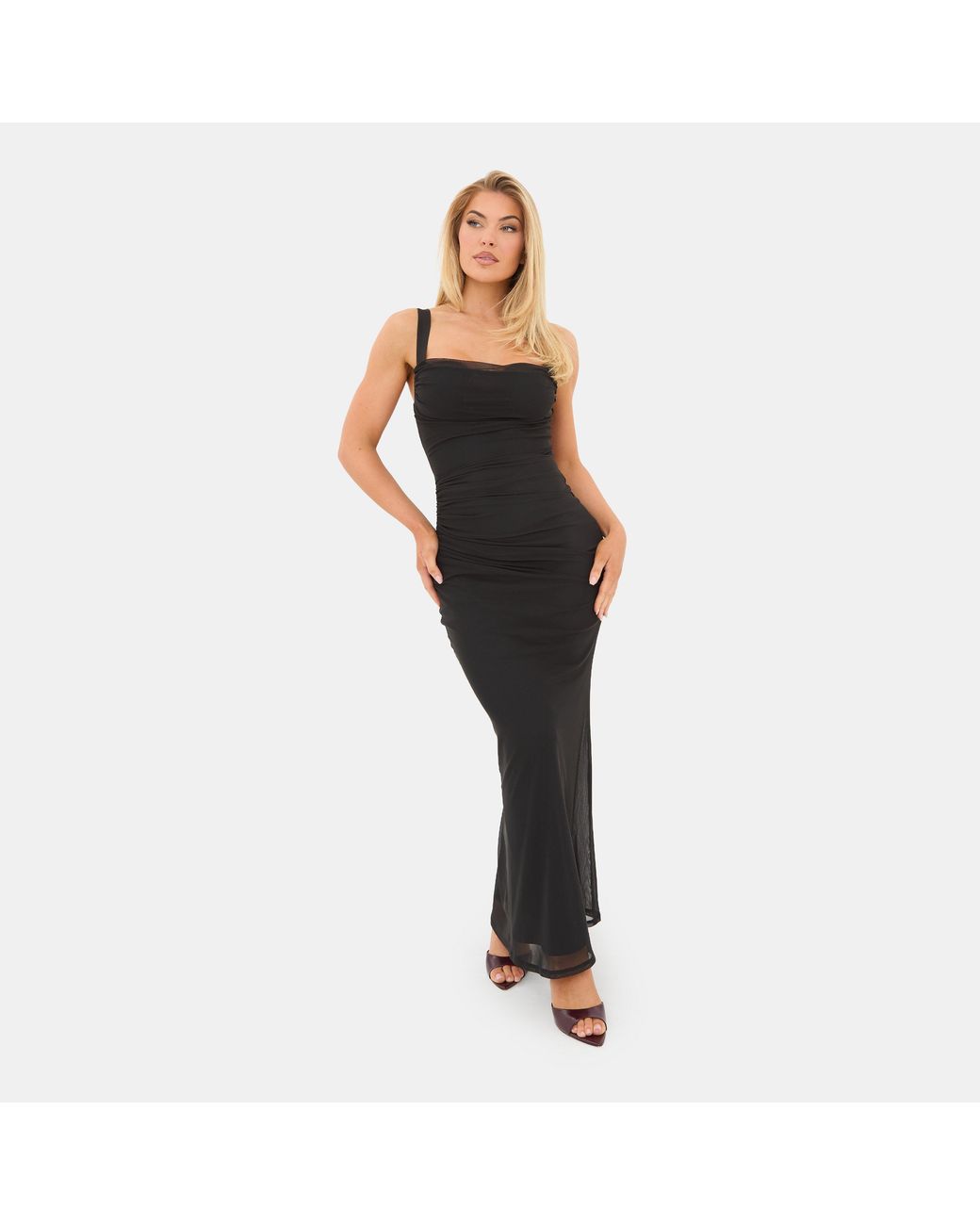 I Saw It First Black Mesh Maxi Dress