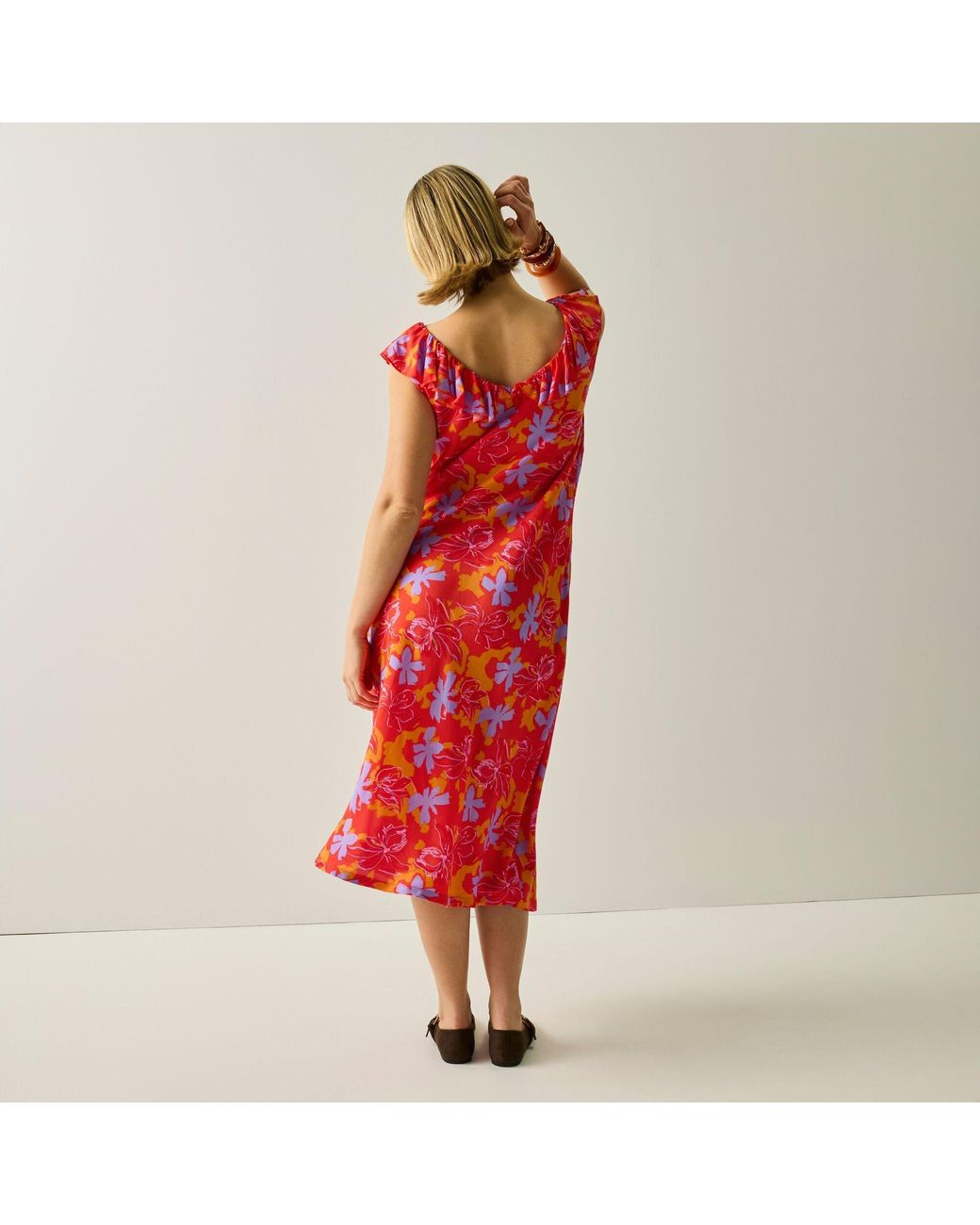Regatta Red Casablanca V-Neck Ruffle Midi Milkmaid Dress