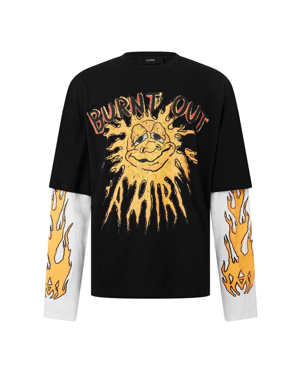 Amiri Black Burnt Out Cotton Oversized-Fit Long-Sleeve T-Shirt for men