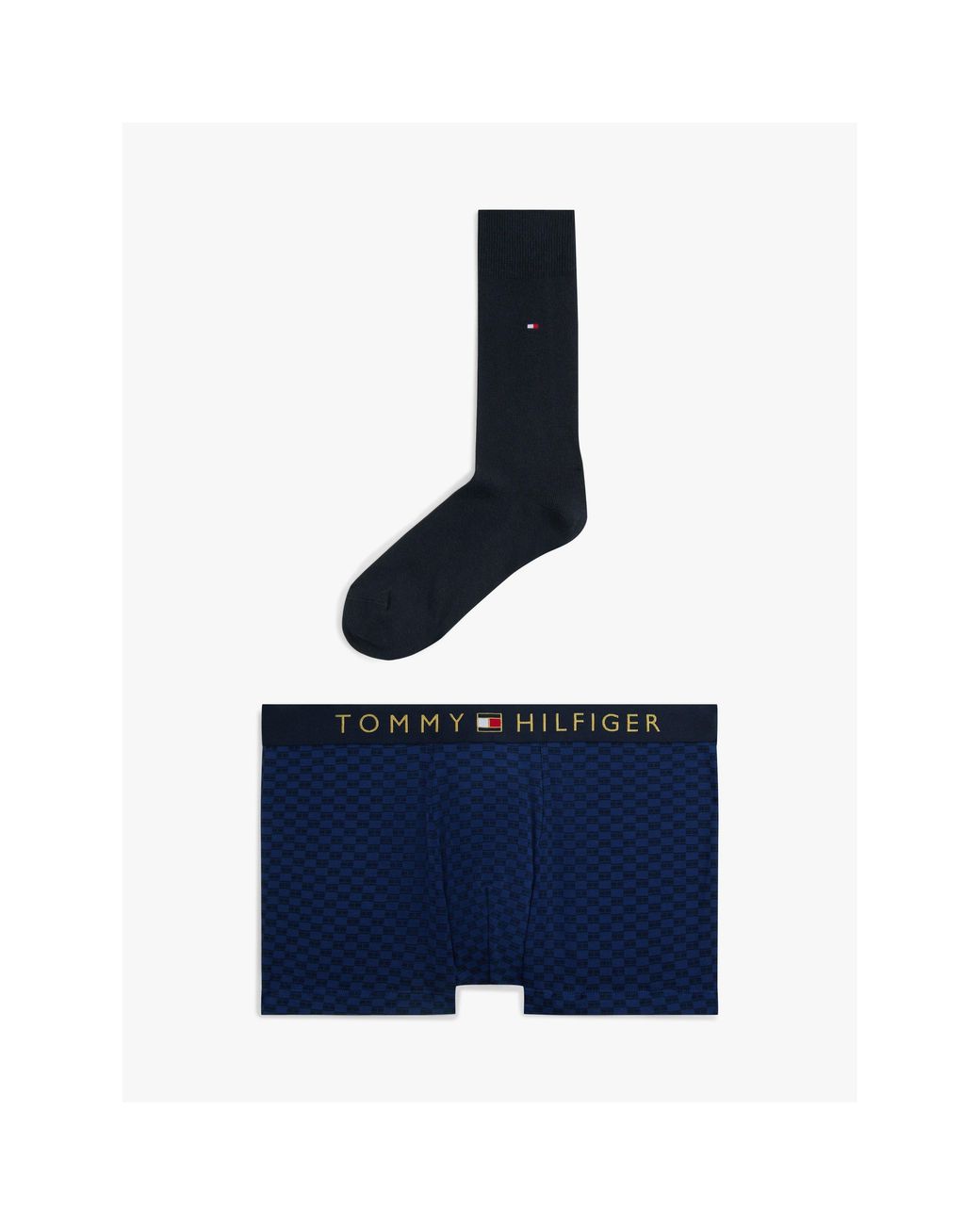 Tommy Hilfiger Blue Waistband Trunk & Sock Set for men