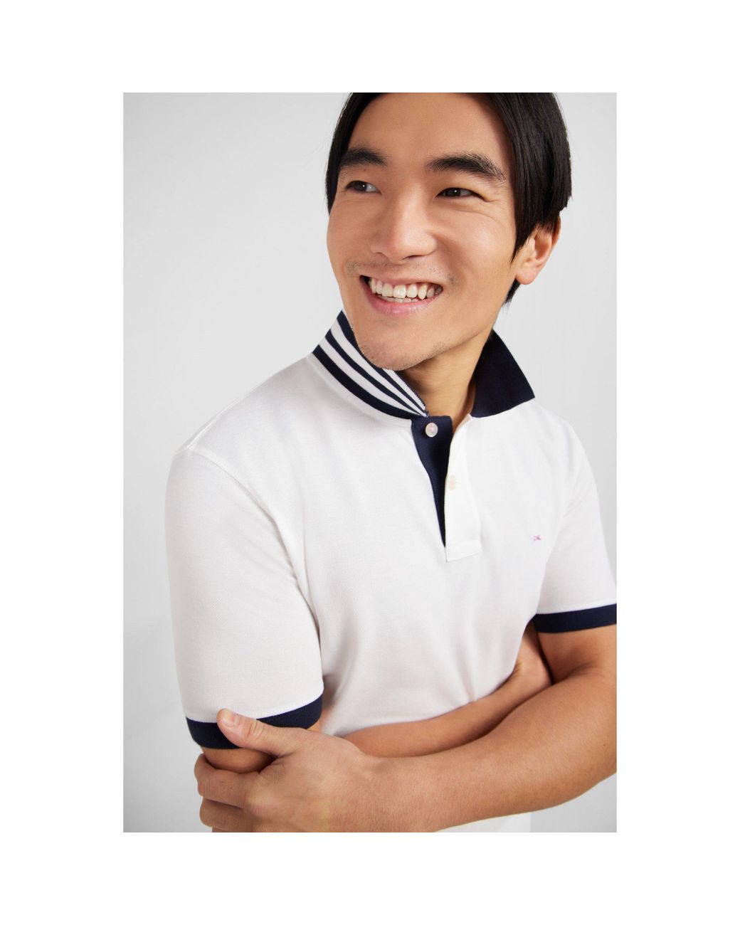 Eden Park White Pima Cotton Polo for men