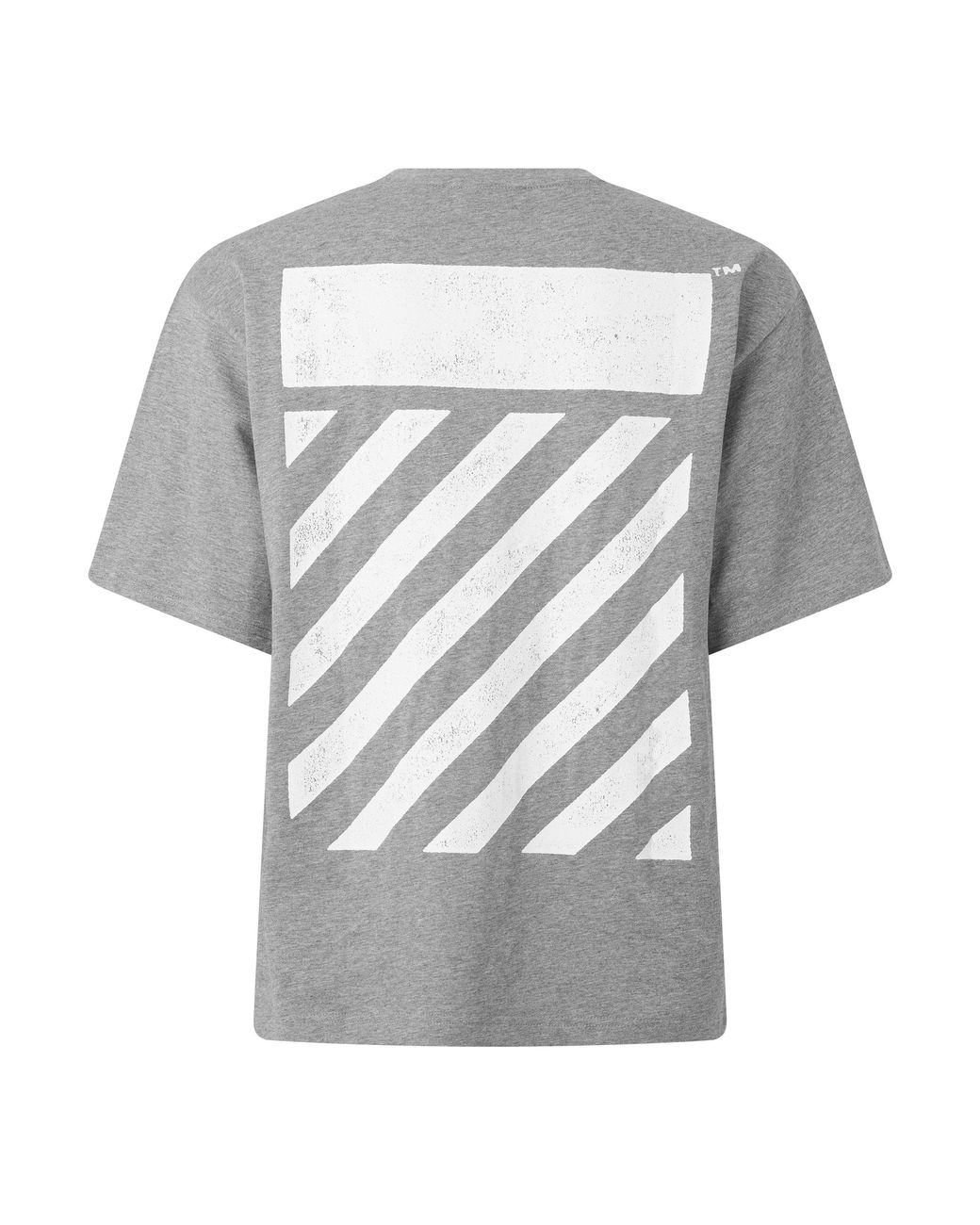 L/AB Off White Gray Diag Cotton Short-Sleeve Crew-Neck Oversized-Fit T-Shirt for men