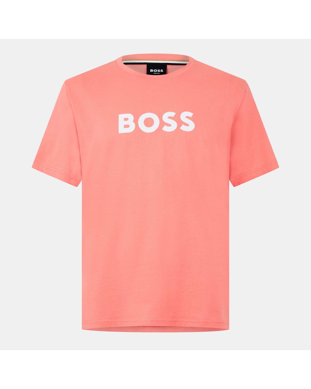 Boss Pink Bodywear Short Sleeve T-Shirt With Logo Print Detail for men