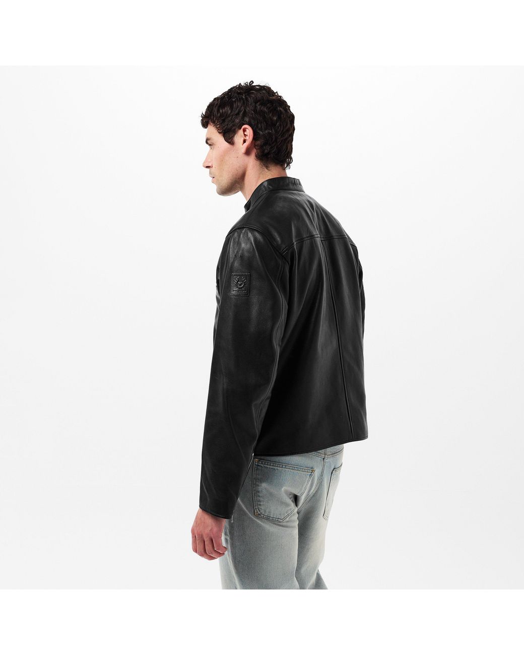 Belstaff Black Track Racer Leather Tailored Fit Jacket for men