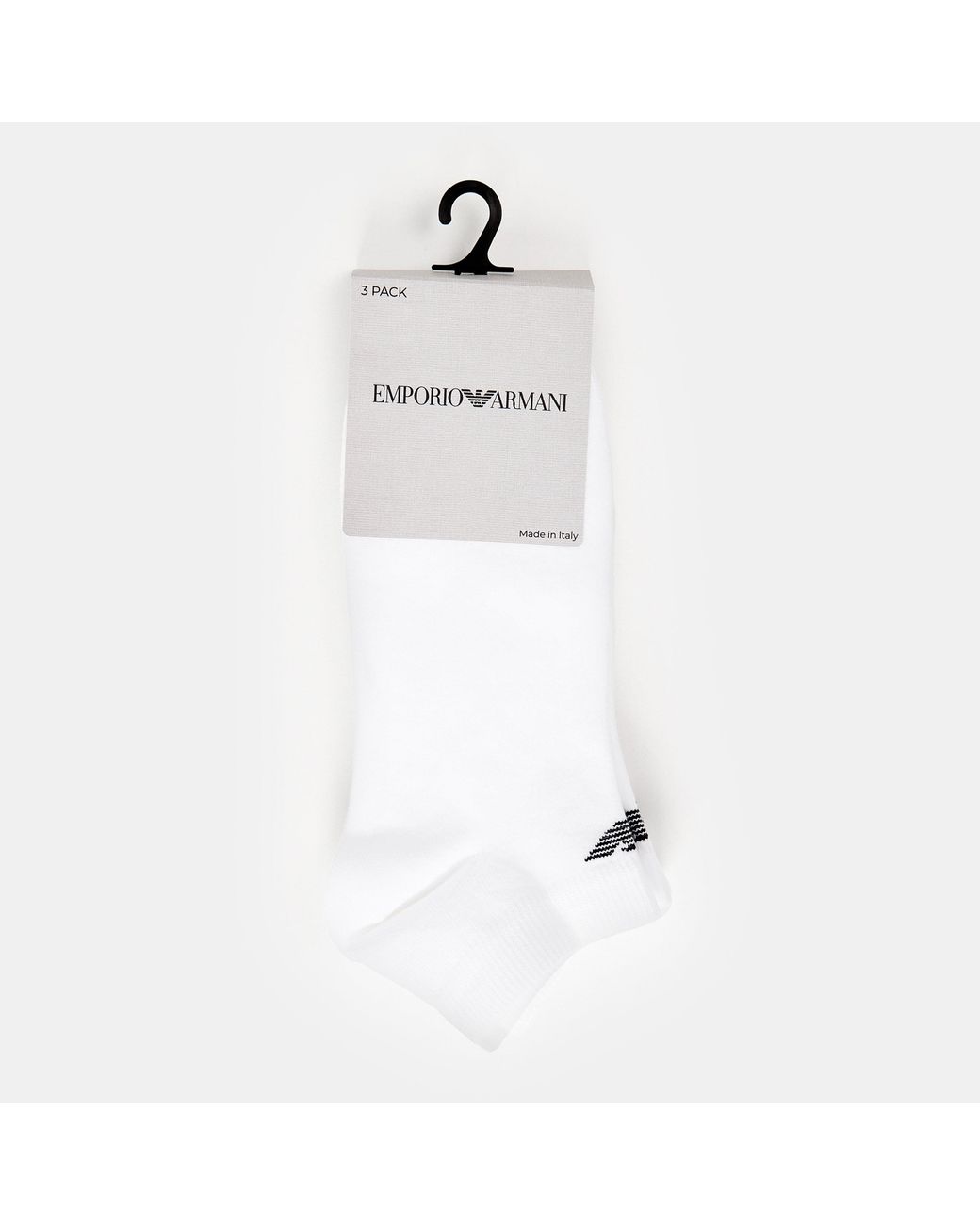 Emporio Armani White Low Cut Breathable Trainer Socks for men