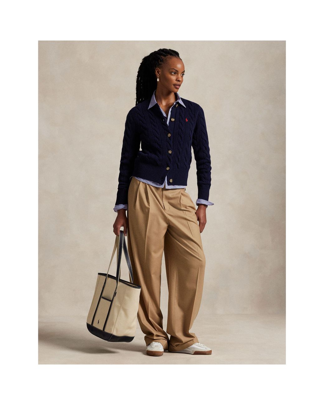 Polo Ralph Lauren Blue Cable Knit Cardigan