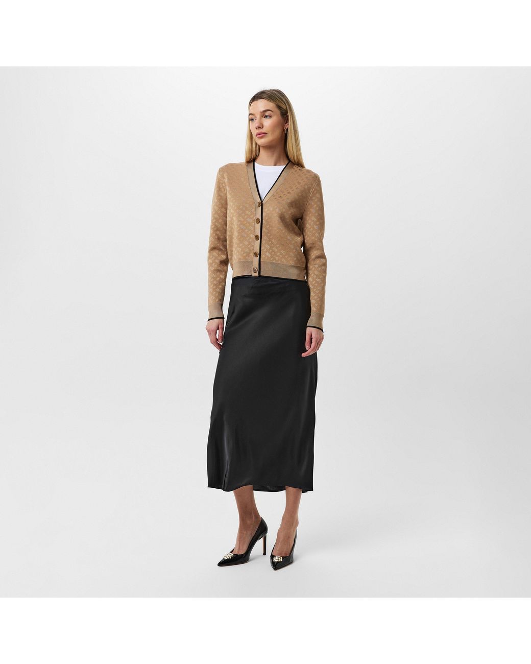 Boss Natural Double-B Monogram Knitted Cardigan