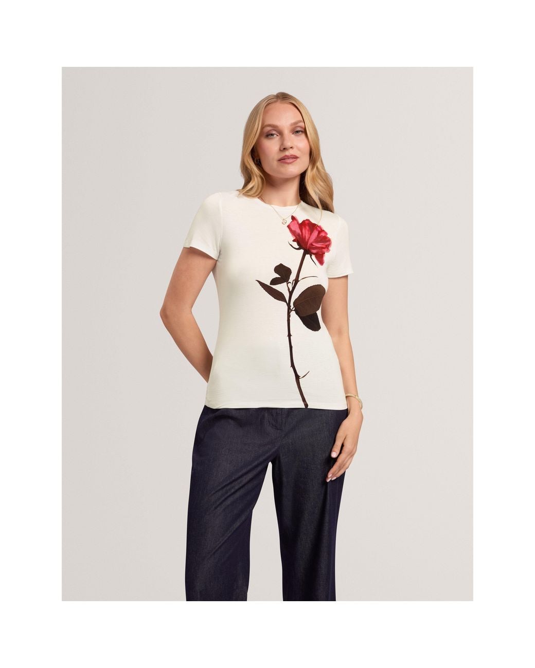 Ted Baker White Ted Floral Print Tee Ld71