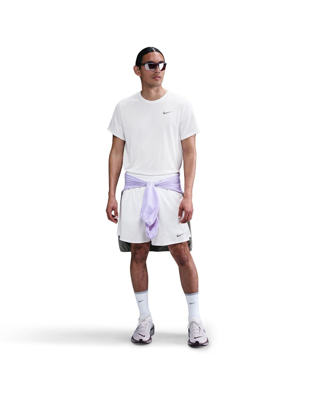 Nike White Short Sleeve Performance Running Top for men