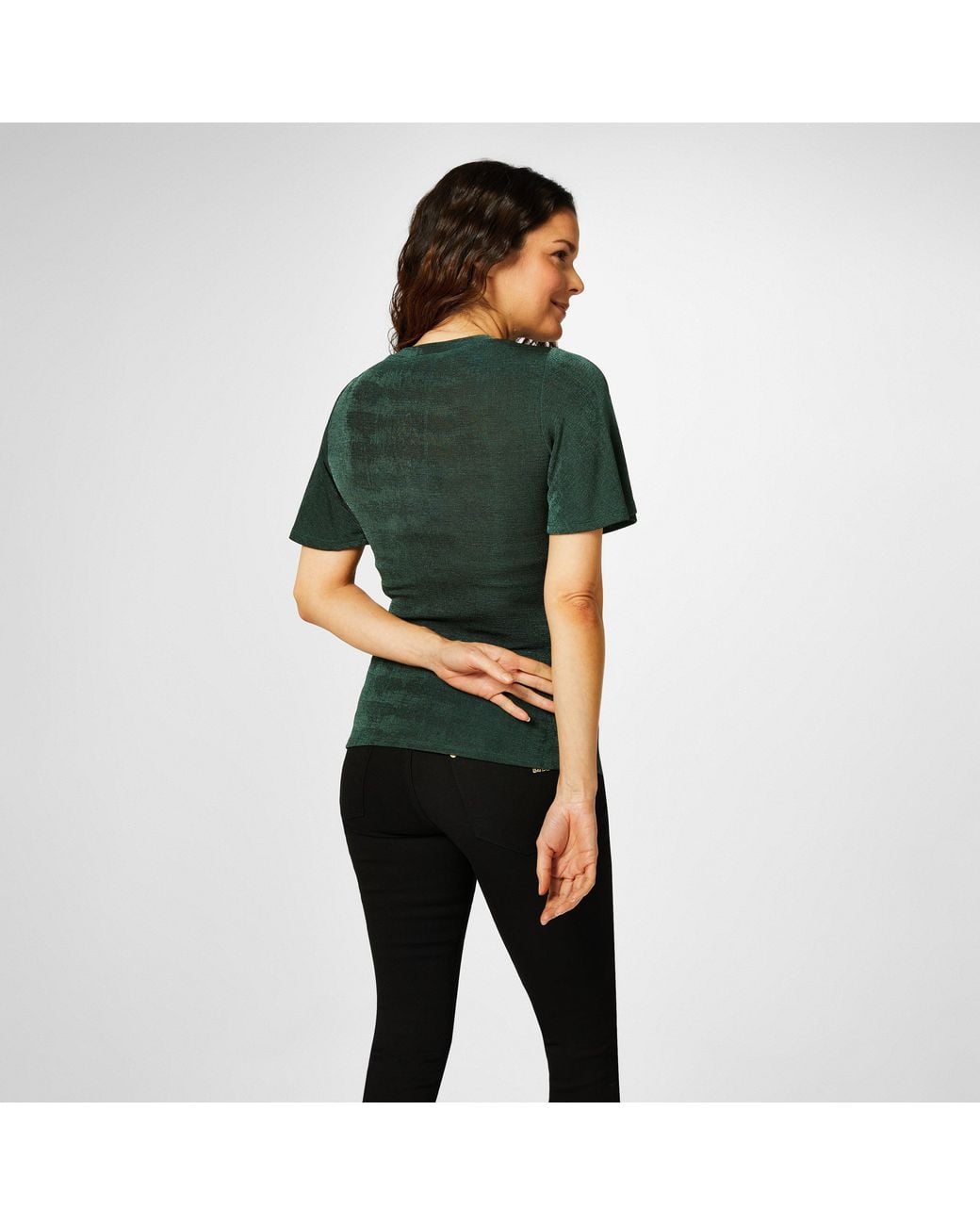 Biba Green Keyhole Jersey Top