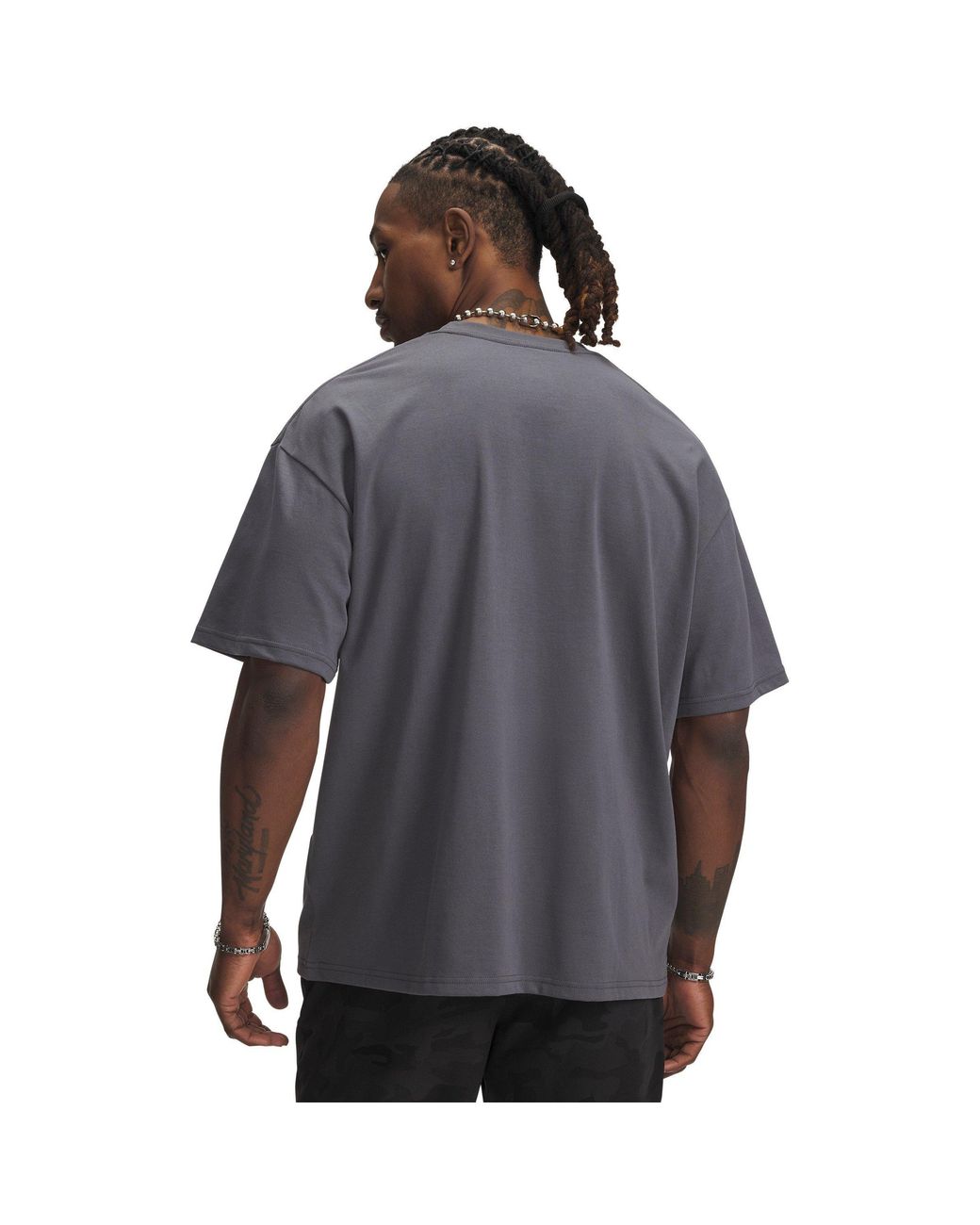 Under Armour Gray Ua Logo Heavyweight T- Shirt for men