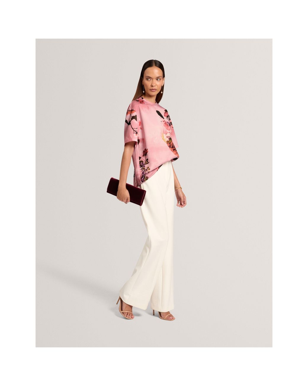 Ted Baker Pink Ted Satin T-Shirt Ld71