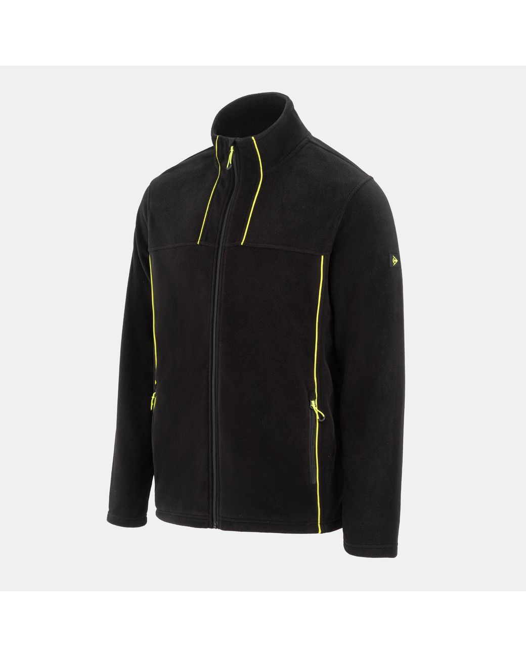 Dunlop Black Micro Fleece Hi-Vis Long Sleeve Softshell Jacket for men