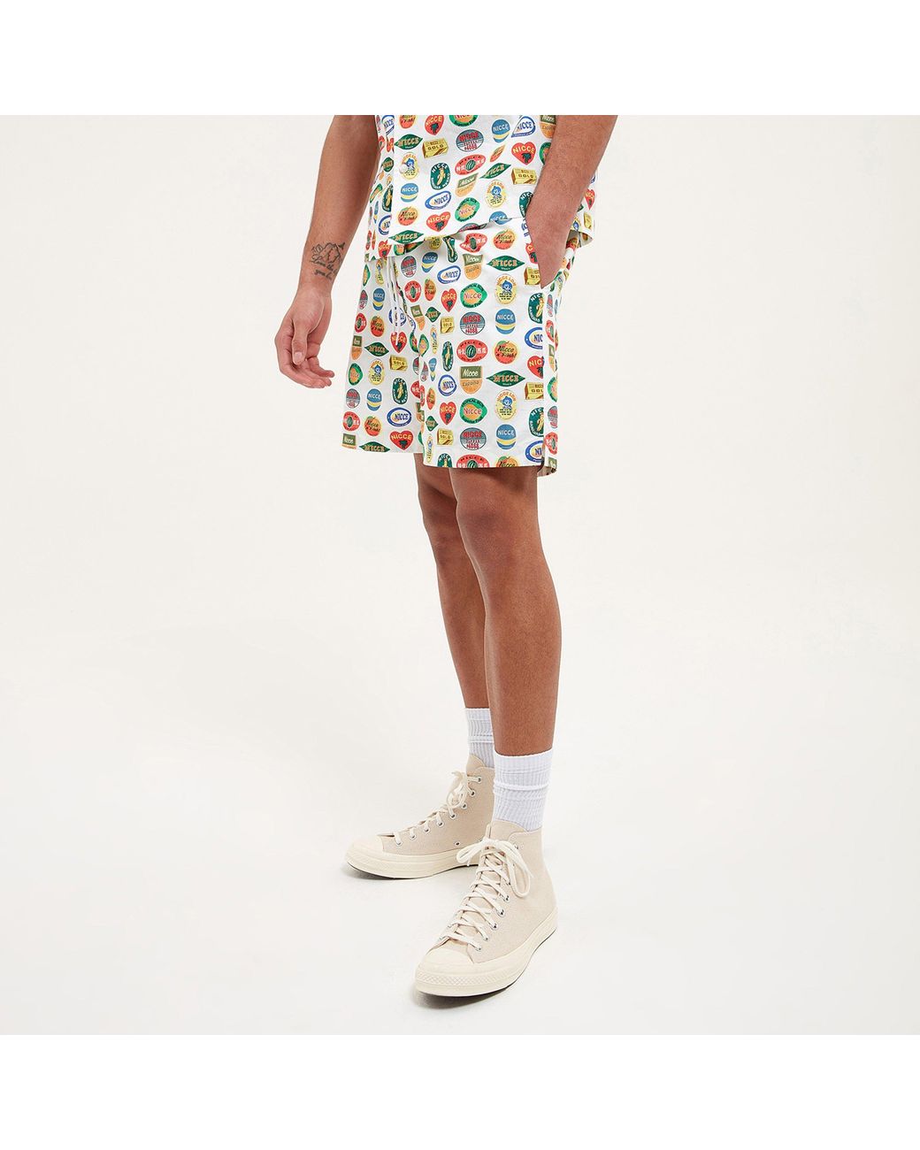Nicce London Multicolor Sticker Shorts for men