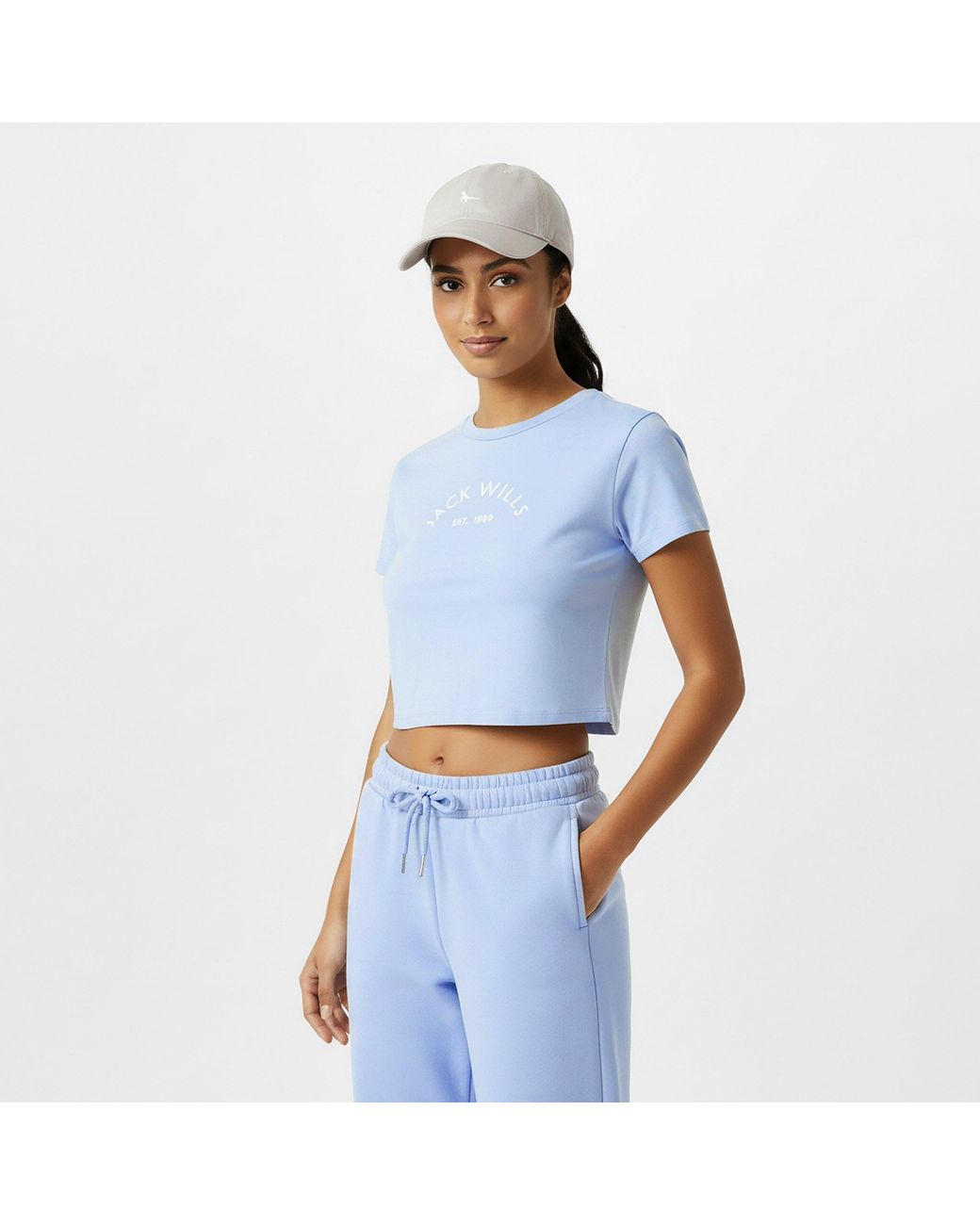 Jack Wills Blue Cropped Baby Tee Ladies