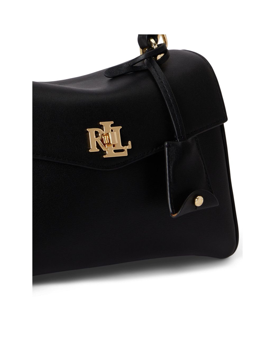 Ralph Lauren Black Farrah Small Leather Satchel