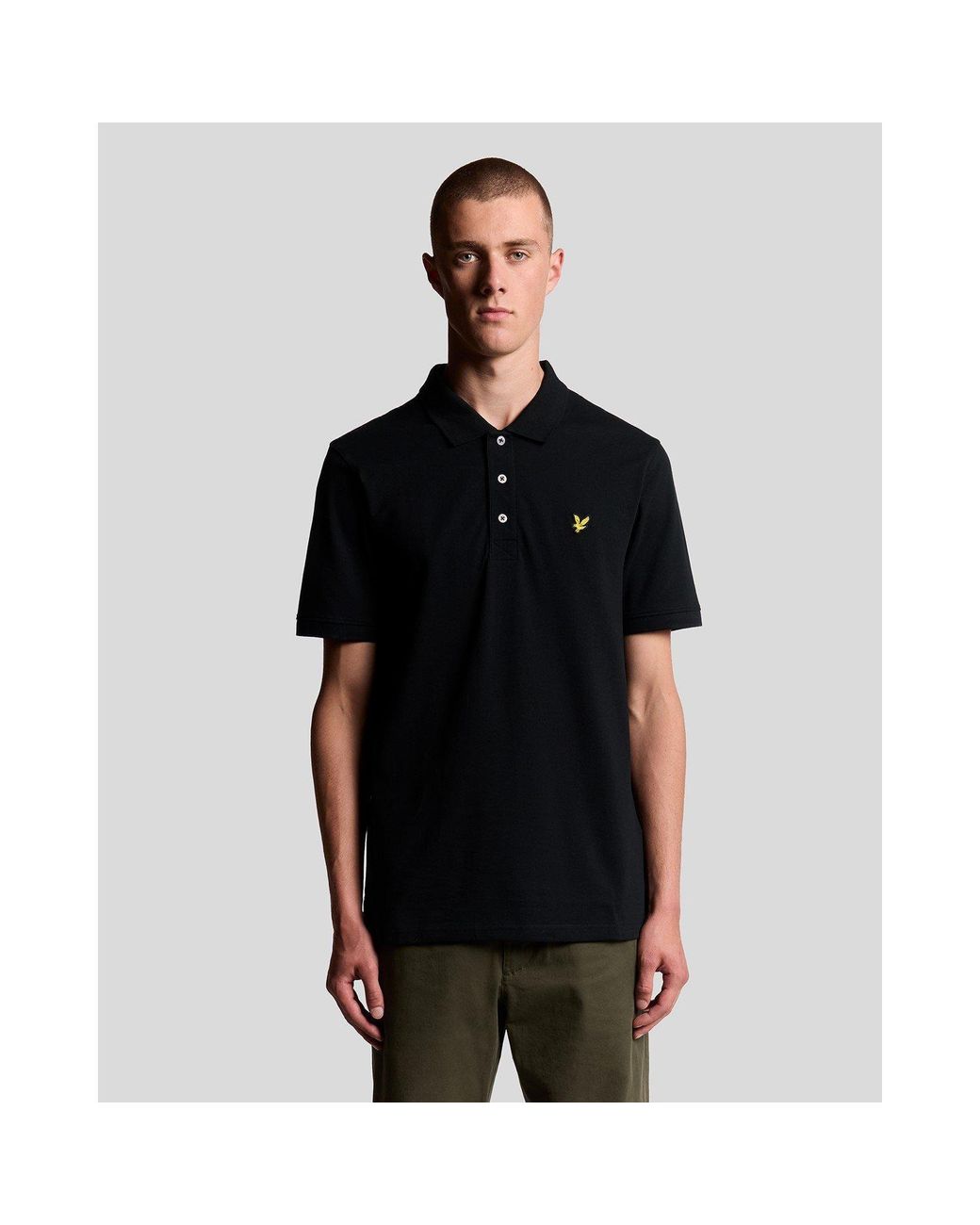 Lyle & Scott Black Basic Short Sleeve Polo Shirt for men
