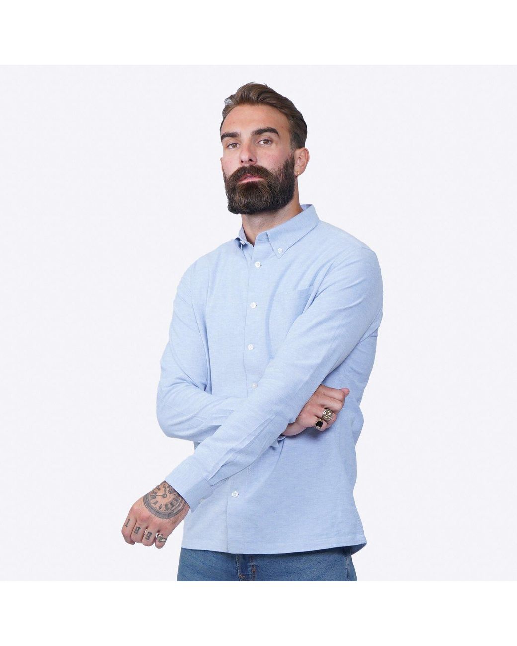 Firetrap Blue Basic Oxford Shirt for men