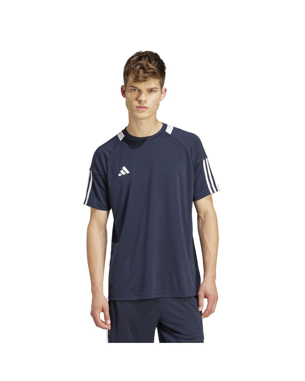 Adidas Blue Classic 3 Stripe Sereno T-Shirt for men
