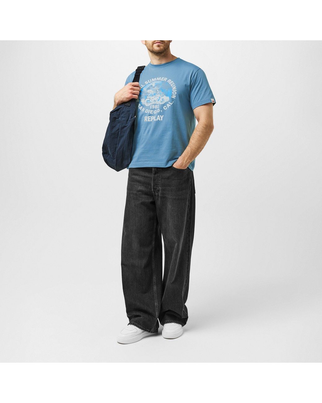 Replay Blue Moto Tricks T-Shirt for men