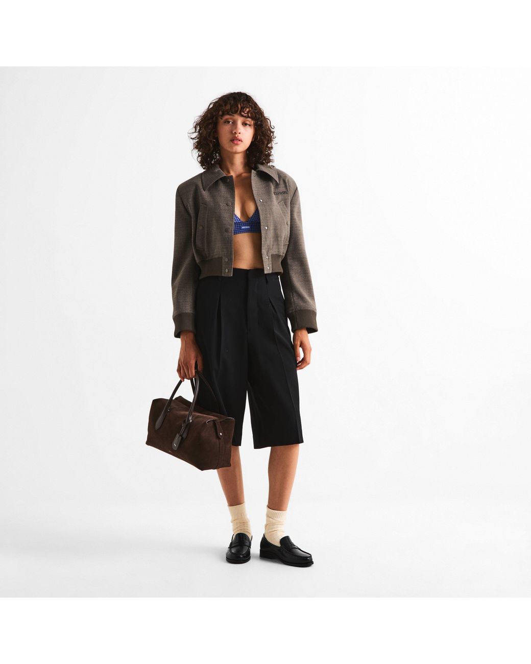 WRSTBHVR Brown Nadeen Cropped Barn Jacket