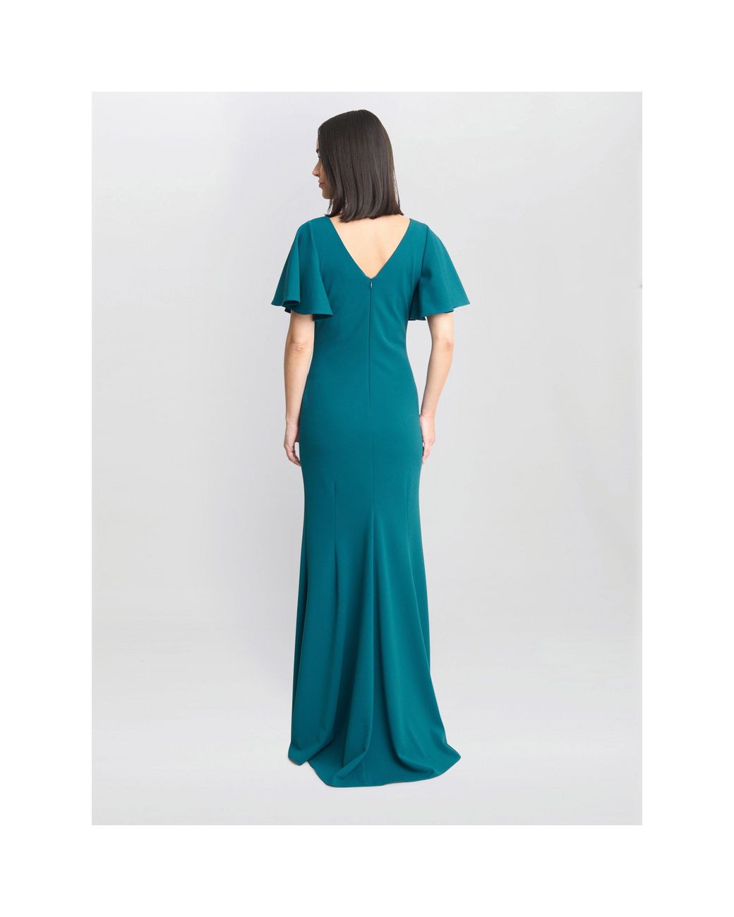 Gina Bacconi Blue Portia Crepe Maxi Dress