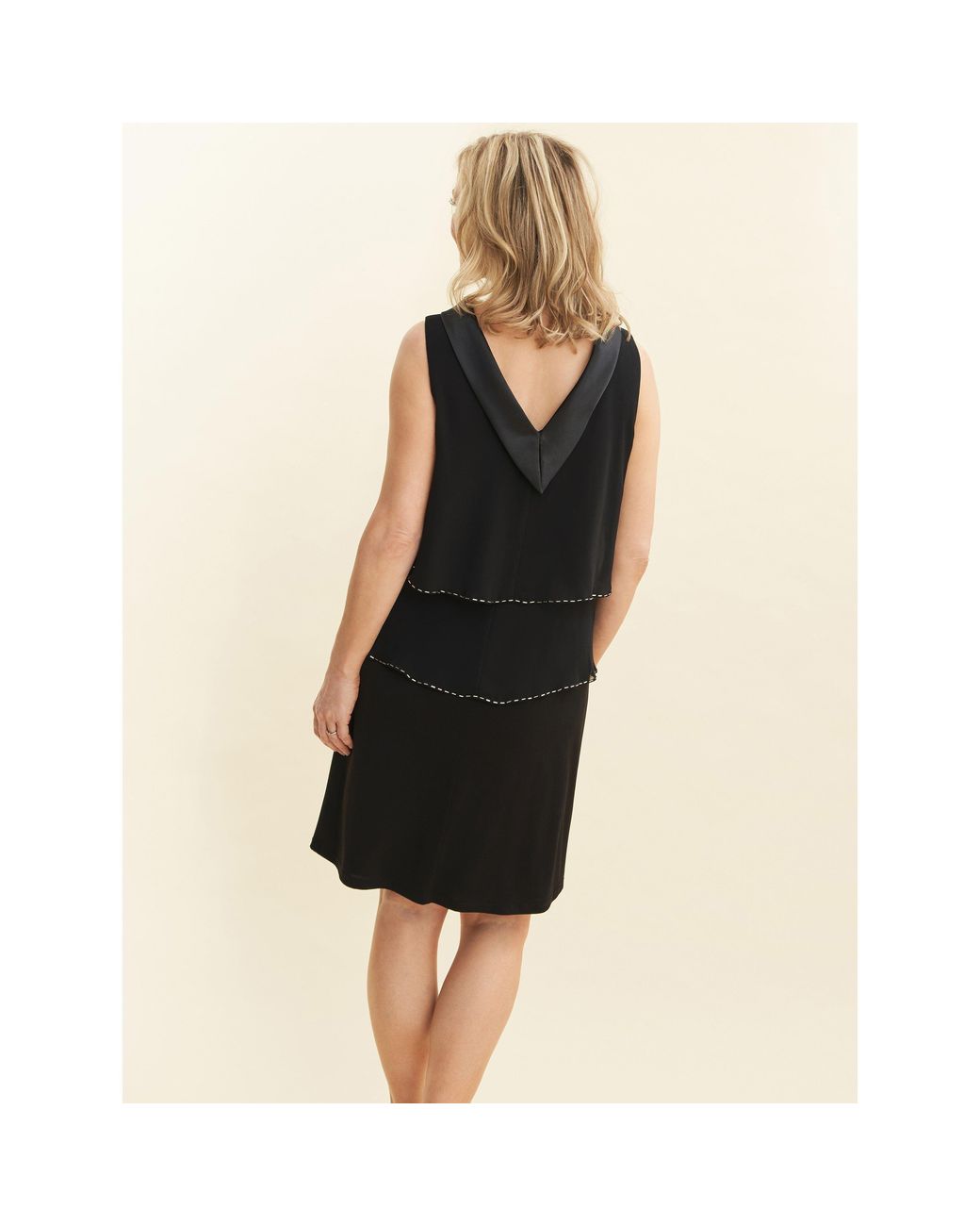 Gina Bacconi Black Gerry Sleeveless Jersey Cocktail Dress
