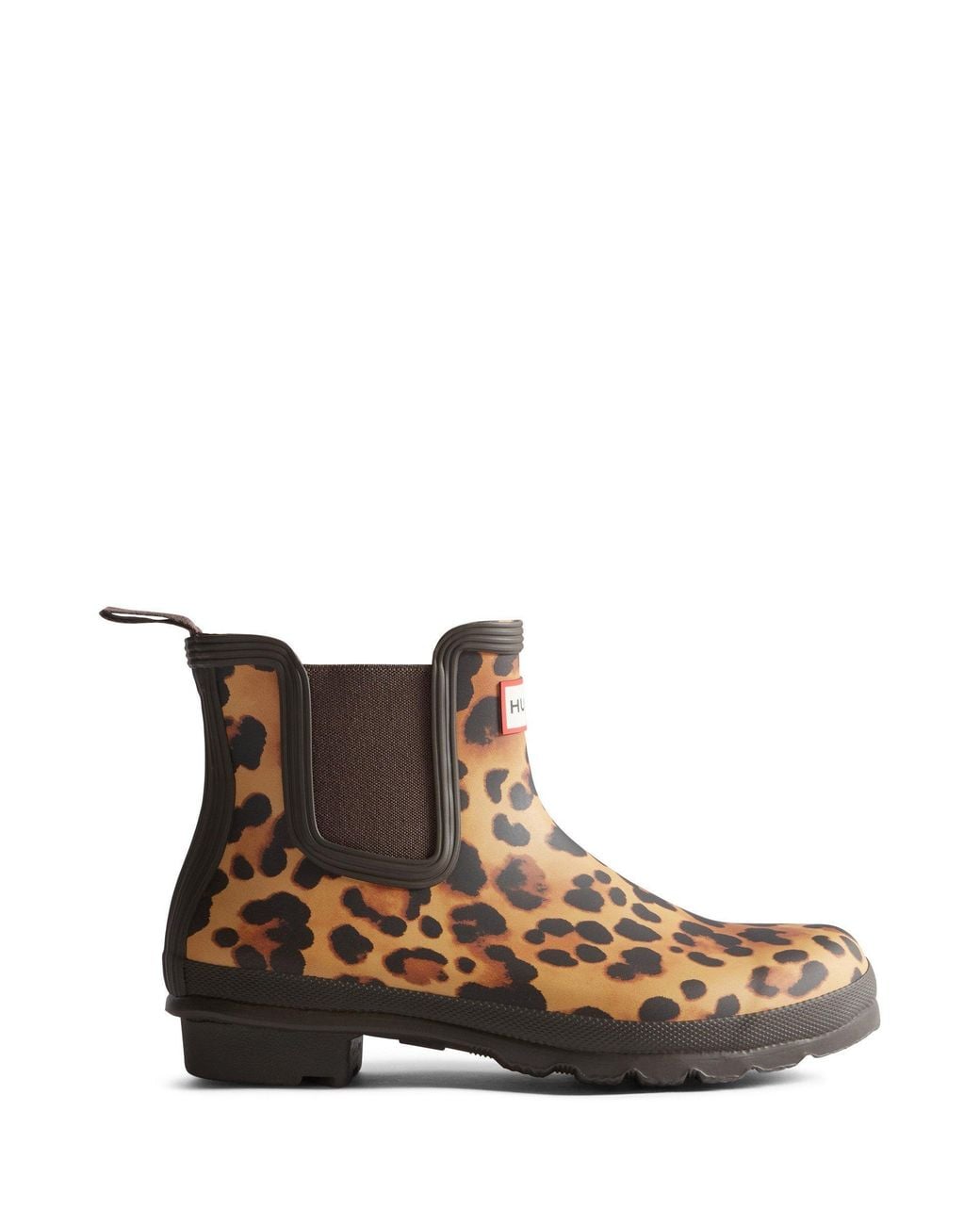 Hunter Brown Original Chelsea Leopard Print Boot
