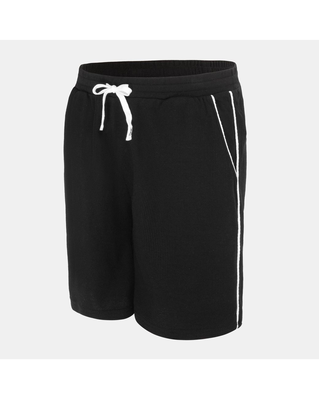 Fabric Black Waffle Shorts for men