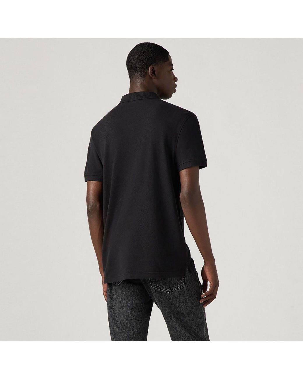 Levi's Black Housemark Short Sleeve Polo Shirt for men