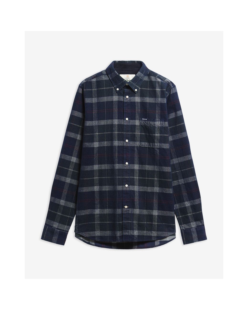 Barbour Blue Blair Tartan Cotton Long-Sleeve Tailored-Fit Corduroy Shirt for men