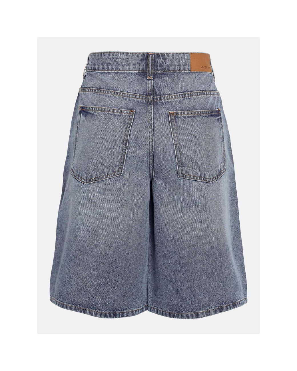 Noisy May Blue Mindie Cotton Bermuda Denim Shorts